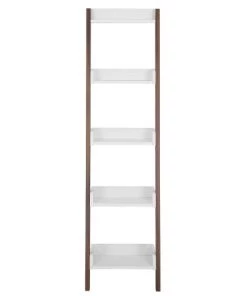 Beliani Étagères Étagère Marron Foncé Blanche -Vaisseliers Soldes Magasin etagere marron fonce blanche 2