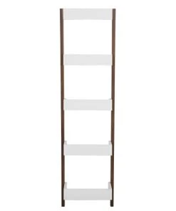 Beliani Étagères Étagère Marron Foncé Blanche -Vaisseliers Soldes Magasin etagere marron fonce blanche 4