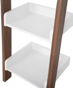 Beliani Étagères Étagère Marron Foncé Blanche -Vaisseliers Soldes Magasin etagere marron fonce blanche 5