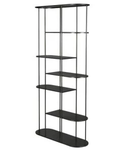 Zago Étagères Etagère Métal Noir Design 5 Plateaux H180cm
