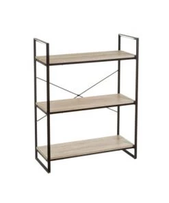 Wadiga Étagères Étagère Métal Noir Et Bois 3 étages