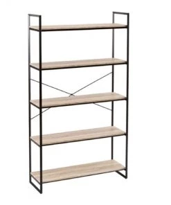 Wadiga Étagères Étagère Métal Noir Et Bois 5 étages H179cm