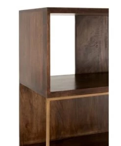 Meubles & Design Étagères Etagère Moderne En Bois Et Métal Doré -Vaisseliers Soldes Magasin etagere moderne en bois et metal dore 5