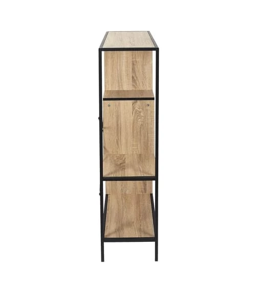 The Home Deco Factory Étagères Étagère Multi-compartiments Décor Effet Bois Naturel Et Noir H113cm 4 The Home Deco Factory Étagères Étagère Multi-compartiments Décor Effet Bois Naturel Et Noir H113cm – Image 4
