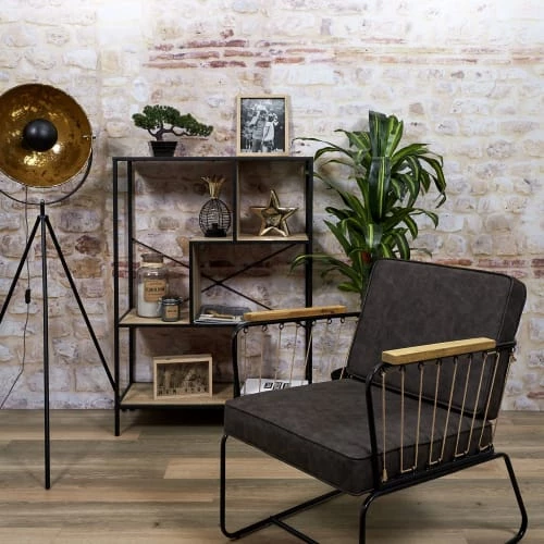 The Home Deco Factory Étagères Étagère Multi-compartiments Décor Effet Bois Naturel Et Noir H113cm 6 The Home Deco Factory Étagères Étagère Multi-compartiments Décor Effet Bois Naturel Et Noir H113cm – Image 6