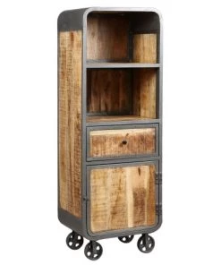 Altobuy Étagères Etagère Multi-rangements Acier Et Bois Massif