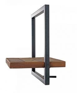 MACABANE Étagères Etagère Murale 1 Plateau En Teck Recyclé Et Métal Noir L35 -Vaisseliers Soldes Magasin etagere murale 1 plateau en teck recycle et metal noir l35 2