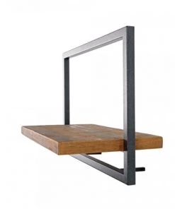 MACABANE Étagères Etagère Murale 1 Plateau En Teck Recyclé Et Métal Noir L50 -Vaisseliers Soldes Magasin etagere murale 1 plateau en teck recycle et metal noir l50 2