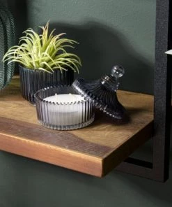 MACABANE Étagères Etagère Murale 1 Plateau En Teck Recyclé Et Métal Noir L50 -Vaisseliers Soldes Magasin etagere murale 1 plateau en teck recycle et metal noir l50 4