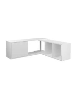 Calicosy Étagères Étagère Murale 1 Porte 4 Niches Angle Modulable - L174,5 Cm - Blanc -Vaisseliers Soldes Magasin etagere murale 1 porte 4 niches angle modulable l174 5 cm blanc 3