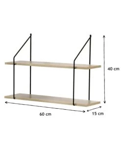 Casâme Étagères Étagère Murale 2 Niveaux Décor Bois L60 Cm -Vaisseliers Soldes Magasin etagere murale 2 niveaux decor bois l60 cm 3