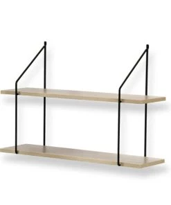 Casâme Étagères Étagère Murale 2 Niveaux Décor Bois L60 Cm -Vaisseliers Soldes Magasin etagere murale 2 niveaux decor bois l60 cm 4