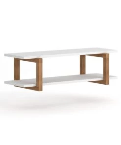 Calicosy Étagères Etagère Murale 2 Niveaux L80 Cm - Blanc