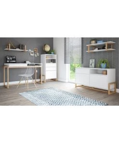 Calicosy Étagères Etagère Murale 2 Niveaux L80 Cm - Blanc -Vaisseliers Soldes Magasin etagere murale 2 niveaux l80 cm blanc 4