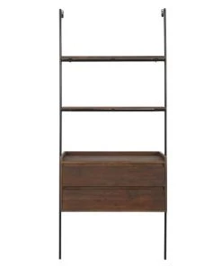 Maisons Du Monde Étagères Etagère Murale 2 Tiroirs Marron Noisette Et Noir Mat