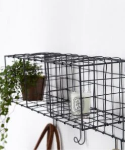 Maison Tilleul Étagères Etagère Murale 3 Paniers Gris -Vaisseliers Soldes Magasin etagere murale 3 paniers gris 4