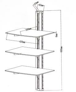 Tectake Étagères Etagère Murale 3 Tablettes Pour Lecteur DVD/ Blu Ray 80 X 42 X 33 Cm -Vaisseliers Soldes Magasin etagere murale 3 tablettes pour lecteur dvd blu ray 80 x 42 x 33 cm 3