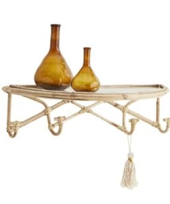 Madam Stoltz Étagères Étagère Murale 4 Crochets En Bambou Beige