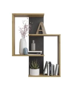 Calicosy Étagères Etagère Murale 4 Tablettes L65 Cm - Aspect Chêne Artisan -Vaisseliers Soldes Magasin etagere murale 4 tablettes l65 cm aspect chene artisan 3