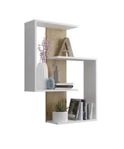Calicosy Étagères Etagère Murale 4 Tablettes L65 Cm - Blanc -Vaisseliers Soldes Magasin etagere murale 4 tablettes l65 cm blanc 2