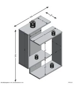 Calicosy Étagères Etagère Murale 4 Tablettes L65 Cm - Blanc -Vaisseliers Soldes Magasin etagere murale 4 tablettes l65 cm blanc 4