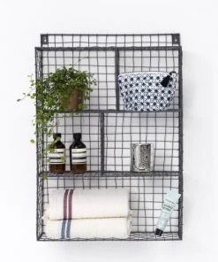 Maison Tilleul Étagères Etagère Murale 5 Niches Gris -Vaisseliers Soldes Magasin etagere murale 5 niches gris 4