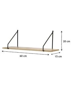 Casâme Étagères Étagère Murale 60 Cm Style Industriel - Marron -Vaisseliers Soldes Magasin etagere murale 60 cm style industriel marron 3