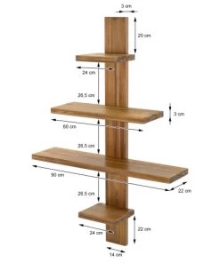 ML-Design Étagères Etagère Murale à 4 Niveaux Marron, 90x25x104 Cm, En Bois -Vaisseliers Soldes Magasin etagere murale a 4 niveaux marron 90x25x104 cm en bois 2