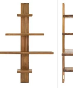 ML-Design Étagères Etagère Murale à 4 Niveaux Marron, 90x25x104 Cm, En Bois -Vaisseliers Soldes Magasin etagere murale a 4 niveaux marron 90x25x104 cm en bois 3