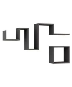 Toilinux Étagères Etagère Murale à Angles Droits L.116cm Gris Foncé