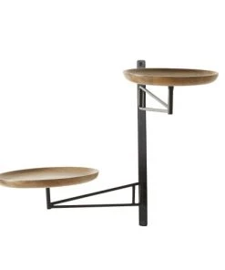 Maisons Du Monde Étagères Etagère Murale Articulée En Bois De Manguier Et Métal Noir