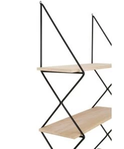 Wadiga Étagères Étagère Murale Bois De Palownia Et Métal 4 étages -Vaisseliers Soldes Magasin etagere murale bois de palownia et metal 4 etages 3