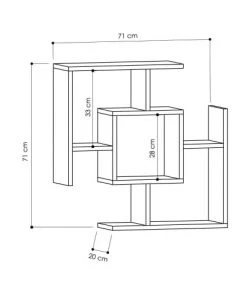 Toilinux Étagères Etagère Murale Carré 71cm X 71cm Blanc -Vaisseliers Soldes Magasin etagere murale carre 71cm x 71cm blanc 2