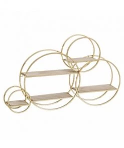 Ixia Étagères Étagère Murale Cercles En Métal Doré - 84x13x54