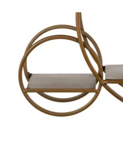 Ixia Étagères Étagère Murale Cercles En Métal Doré - 84x13x54 -Vaisseliers Soldes Magasin etagere murale cercles en metal dore 84x13x54 4