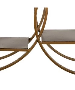 Ixia Étagères Étagère Murale Cercles En Métal Doré - 84x13x54 -Vaisseliers Soldes Magasin etagere murale cercles en metal dore 84x13x54 5