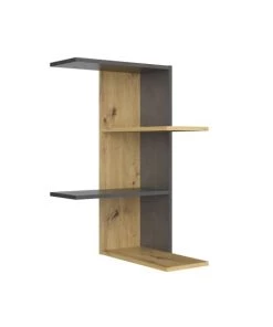 Calicosy Étagères Etagère Murale D'Angle 4 Plateaux H77 Cm - Aspect Chêne Artisan