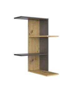 Calicosy Étagères Etagère Murale D'Angle 4 Plateaux H77 Cm - Aspect Chêne Vintage -Vaisseliers Soldes Magasin etagere murale d angle 4 plateaux h77 cm aspect chene artisan