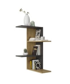 Calicosy Étagères Etagère Murale D'Angle 4 Plateaux H77 Cm - Aspect Chêne Artisan -Vaisseliers Soldes Magasin etagere murale d angle 4 plateaux h77 cm aspect chene artisan 5