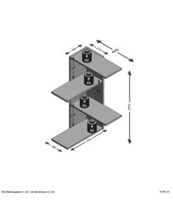 Calicosy Étagères Etagère Murale D'Angle 4 Plateaux H77 Cm - Aspect Chêne Artisan -Vaisseliers Soldes Magasin etagere murale d angle 4 plateaux h77 cm aspect chene artisan 6
