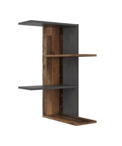 Calicosy Étagères Etagère Murale D'Angle 4 Plateaux H77 Cm - Aspect Chêne Vintage