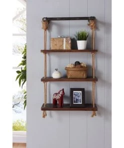 Toilinux Étagères Etagère Murale En Bois D'épicéa -Vaisseliers Soldes Magasin etagere murale en bois d epicea 3