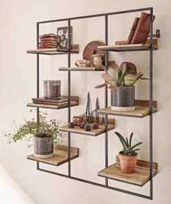 Maisons Du Monde Étagères Etagère Murale En Bois De Sapin Et Métal Noir -Vaisseliers Soldes Magasin etagere murale en bois de sapin et metal noir 1000 6 34 222910 4