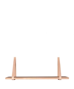House Nordic Étagères Etagère Murale En Bois Et Cuir 120x20 Cm Naturel