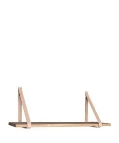 House Nordic Étagères Etagère Murale En Bois Et Cuir 80x20 Cm Naturel -Vaisseliers Soldes Magasin etagere murale en bois et cuir 80x20 cm naturel 1