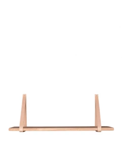 House Nordic Étagères Etagère Murale En Bois Et Cuir 80x20 Cm Naturel