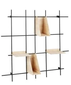 Hellin Étagères Étagère Murale En Bois Et Métal 4 Tablettes L105
