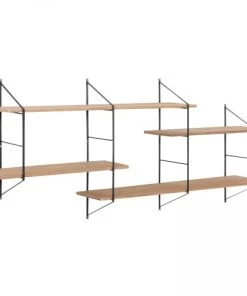 Oviala Étagères Étagère Murale En Bois Massif Beige 191 X 25,5 X 79 Cm