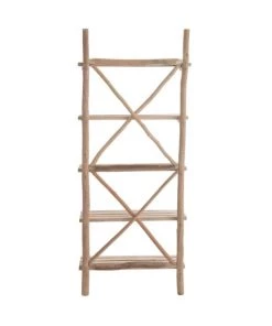 Wadiga Étagères Étagère Murale En Bois Naturel 5 Plateaux 75x25x180,5cm -Vaisseliers Soldes Magasin etagere murale en bois naturel 5 plateaux 75x25x180 5cm 3
