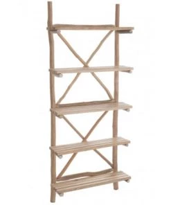 Wadiga Étagères Étagère Murale En Bois Naturel 5 Plateaux 75x25x180,5cm -Vaisseliers Soldes Magasin etagere murale en bois naturel 5 plateaux 75x25x180 5cm 5